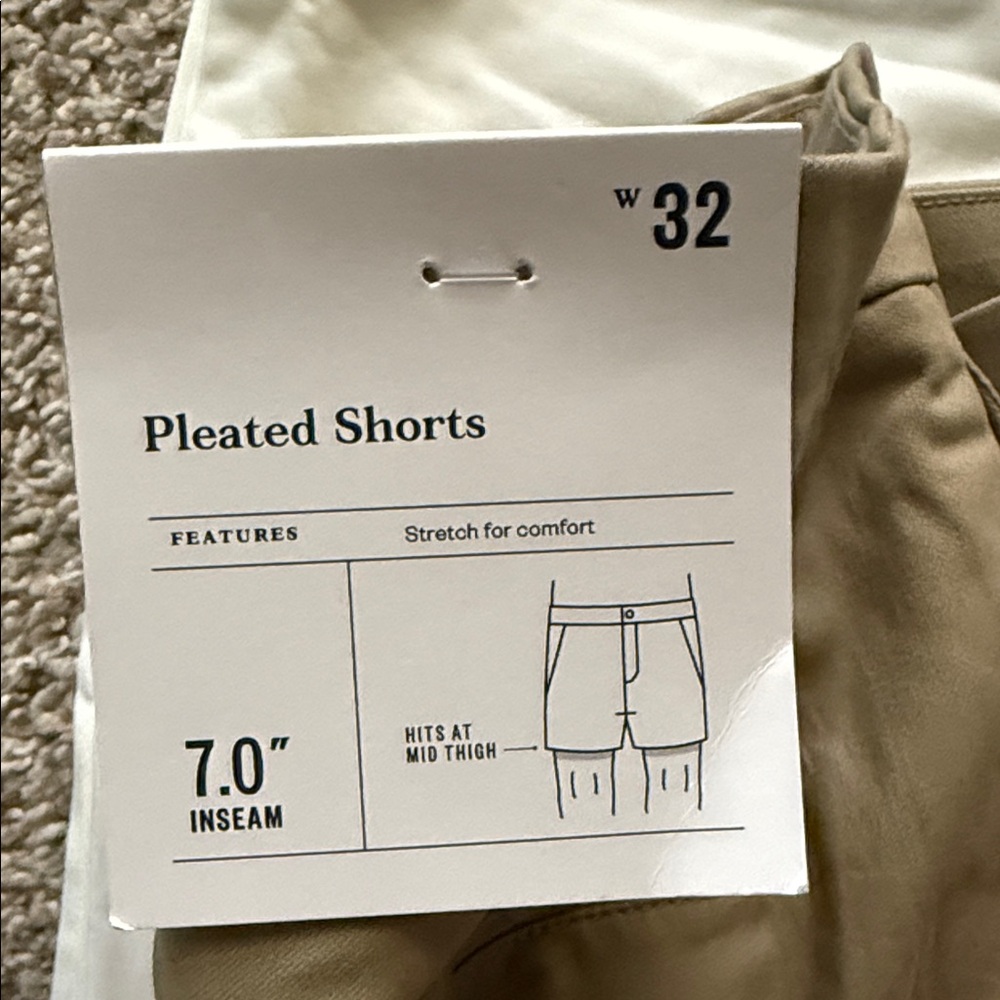 Goodfellow & Co tan and White Shorts bundle Sz 32 & champion Medium - Picture 3 of 11
